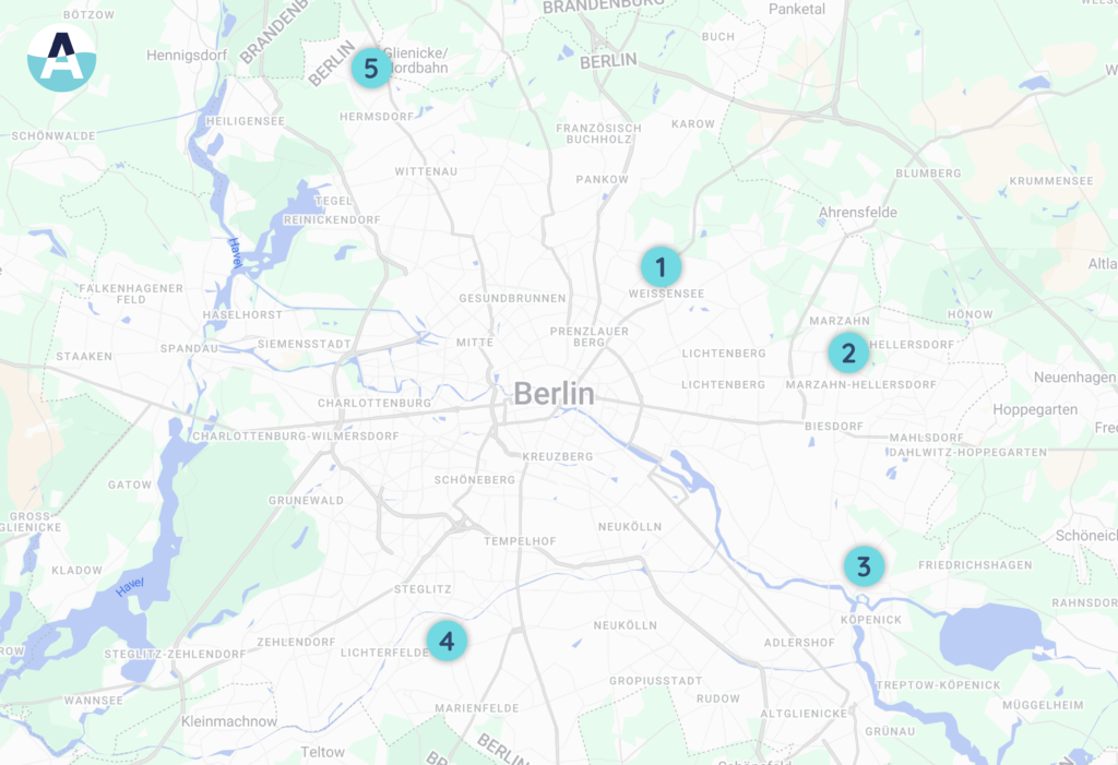 Standortkarte von Aquamarin Berlin